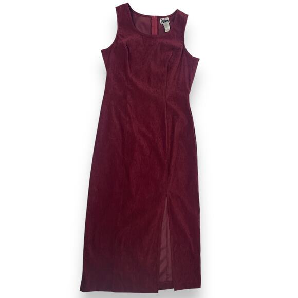90's maroon microfiber suede dress with slit by R.J. & CO. - Picture 6 of 10
